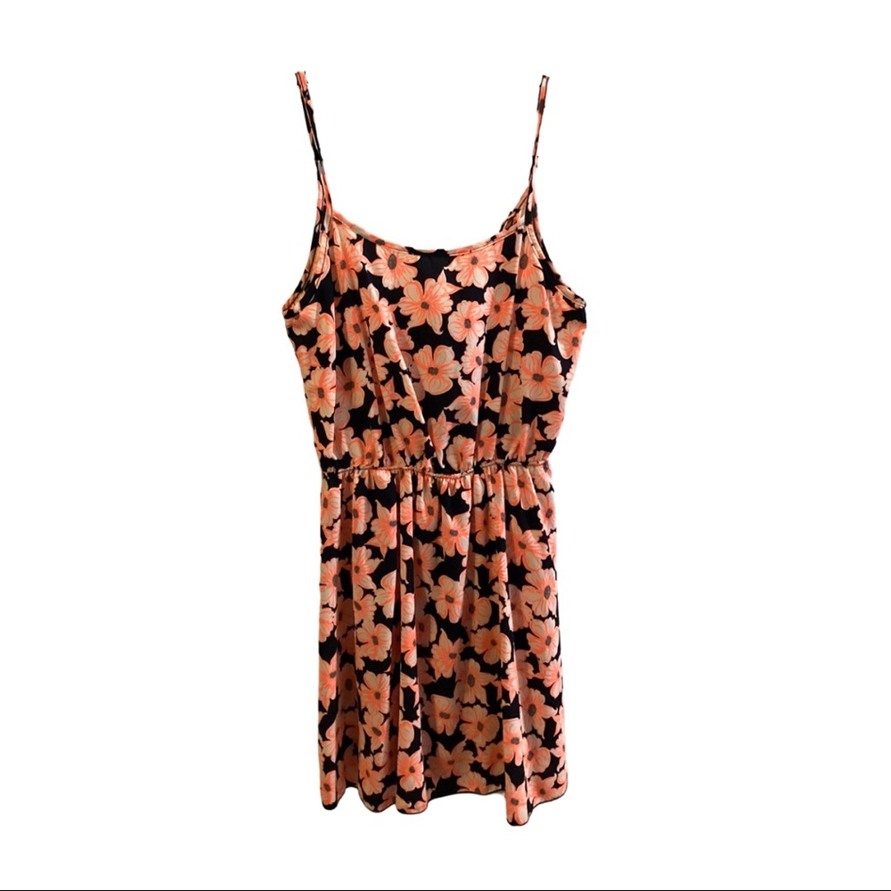 Hawaiian inspired floral dress.